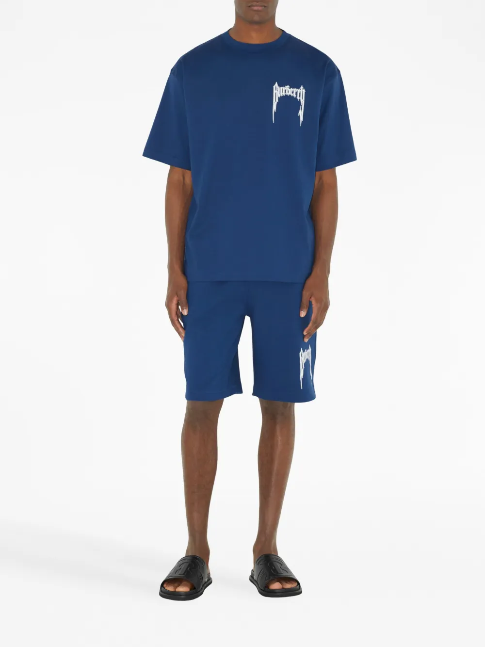Burberry T-shirt met logoprint - Blauw