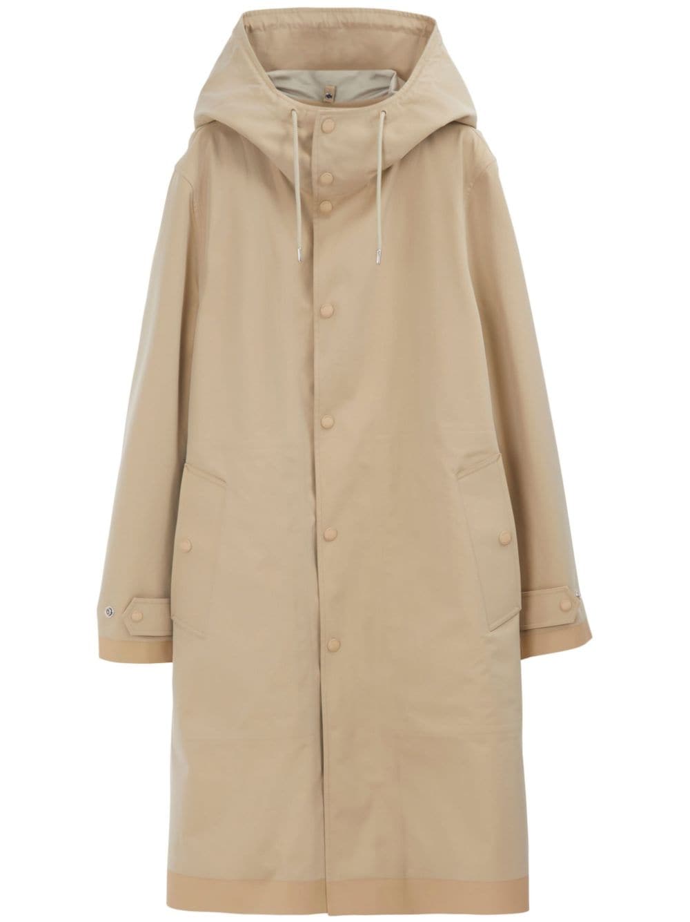 BURBERRY LONG COTTON HOODED PARKA