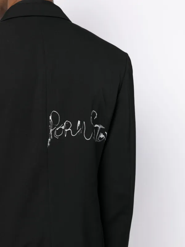 Yohji Yamamoto スローガン シングルジャケット | ブラック
