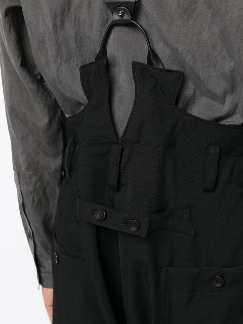 Shop Yohji Yamamoto Gabardine Wool Overall In Black