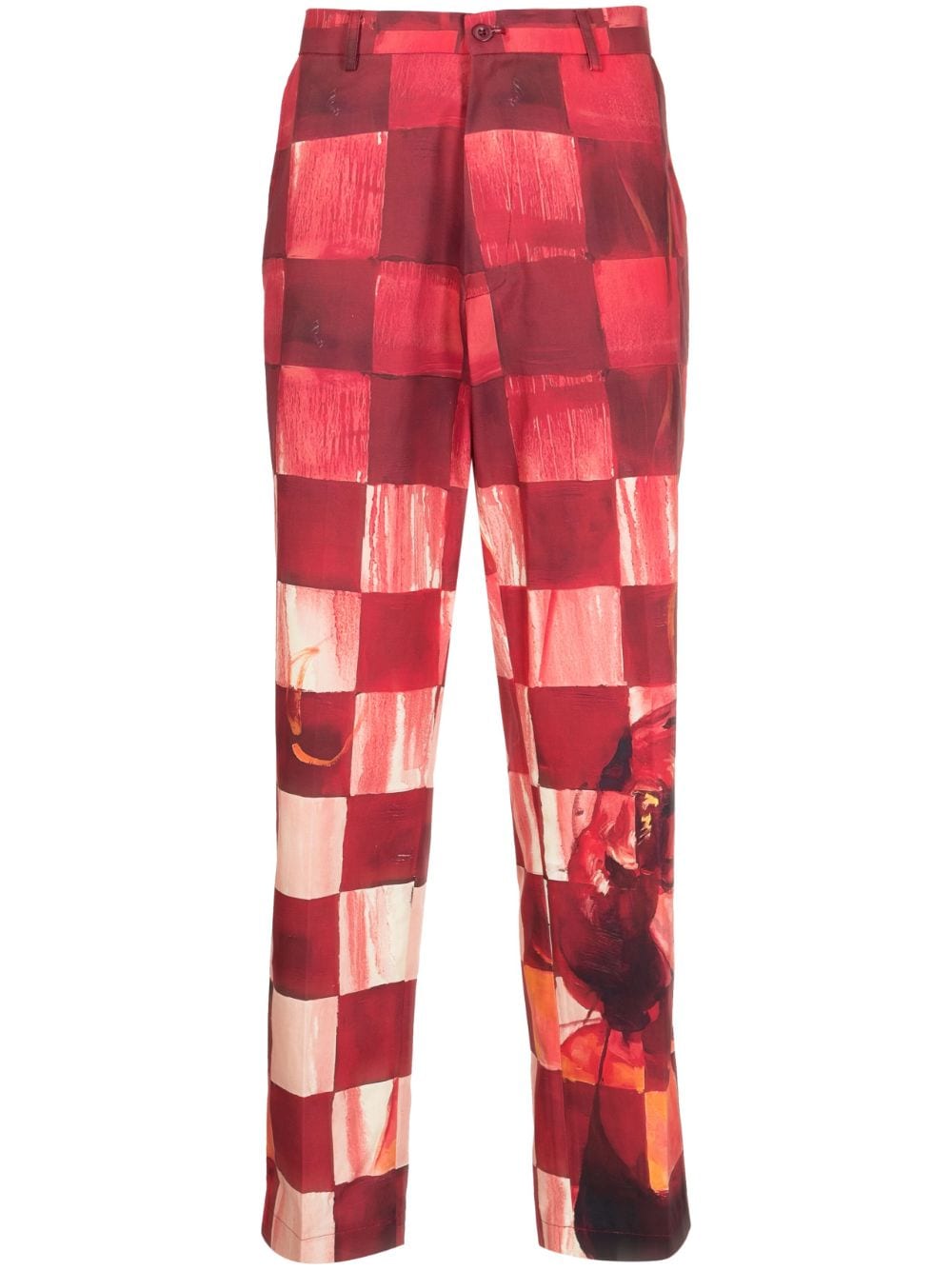 KIDSUPER GRAPHIC-PRINT STRAIGHT-LEG TROUSERS