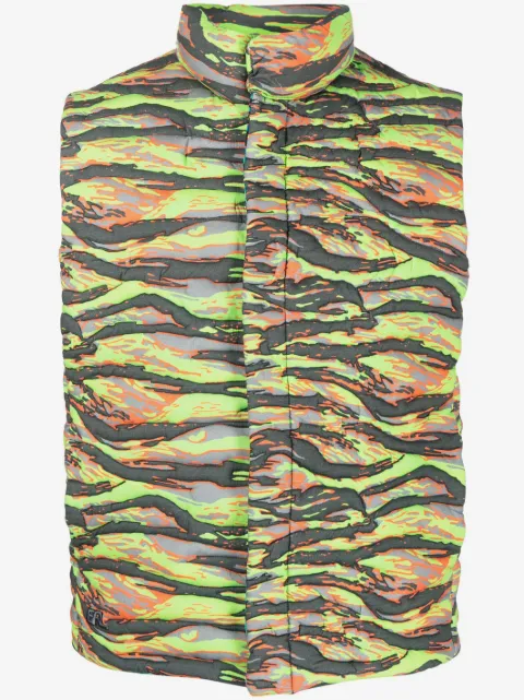 ERL camouflage-print quilted puffer gilet