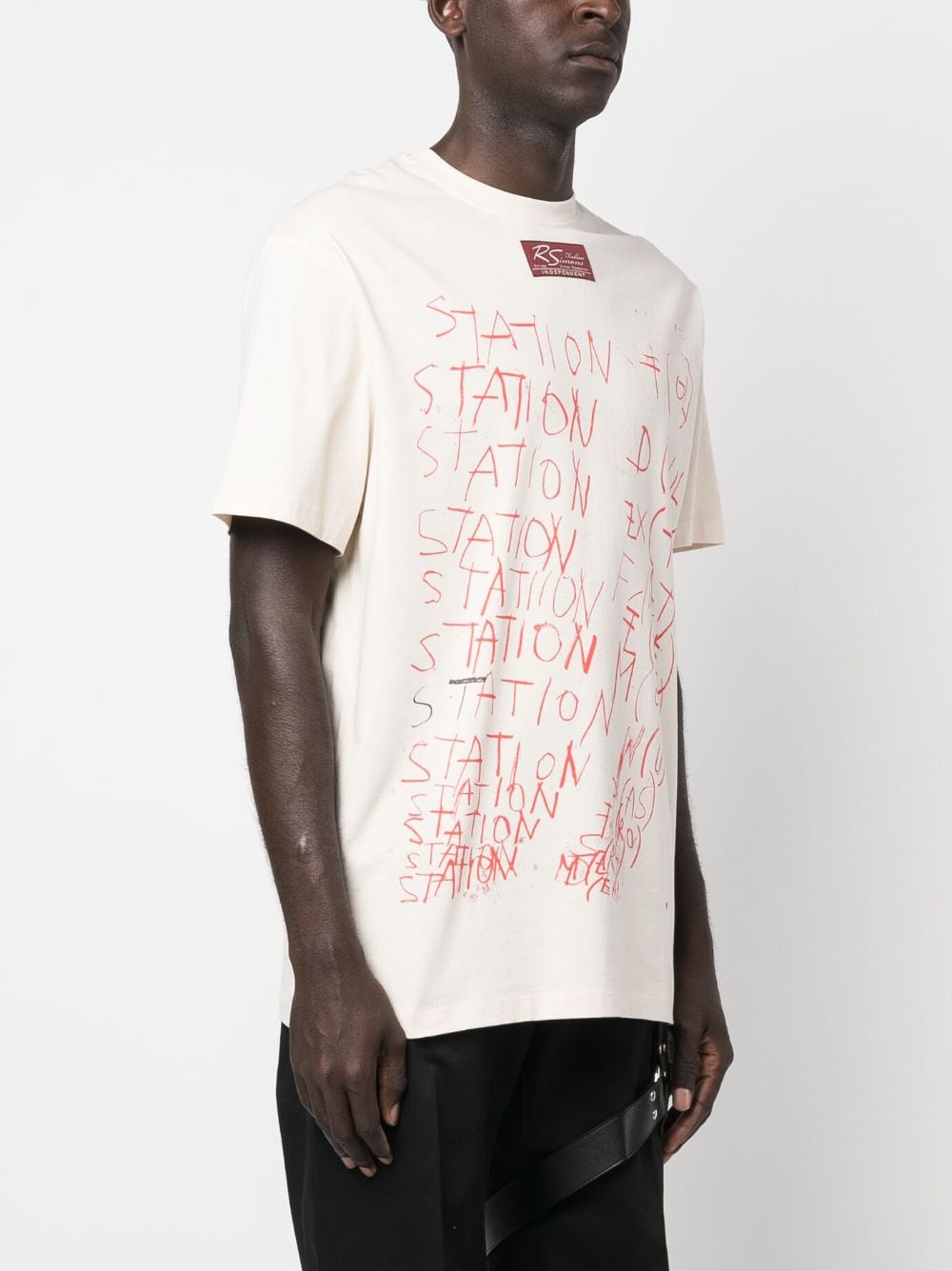 Shop Raf Simons Graphic-print Short-sleeve T-shirt In Neutrals