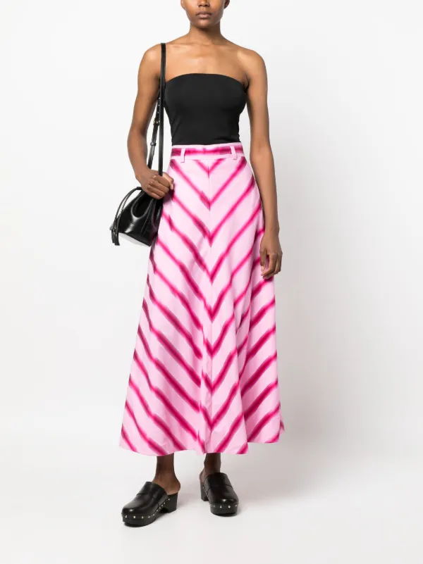 ETRO Striped A-line Skirt | Pink | FARFETCH