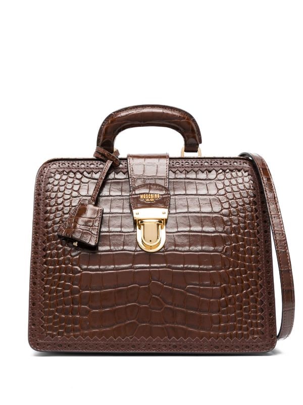 Moschino mini M crocodile-effect bag Rosa, Hermès Birkin Handbag 389604
