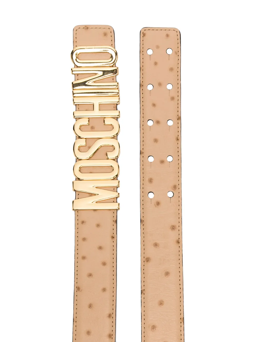 Moschino Leren riem - Beige