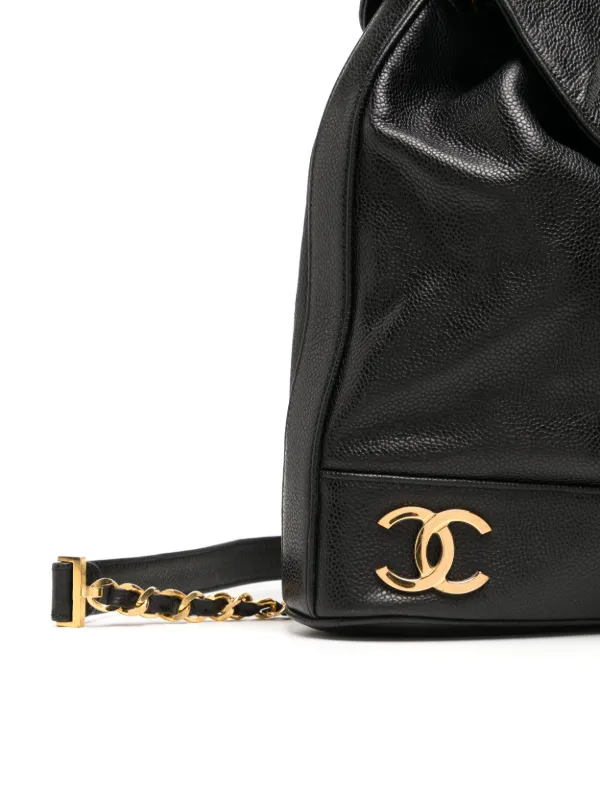 CHANEL Pre-Owned 1992 Triple CC Backpack | Black | FARFETCH