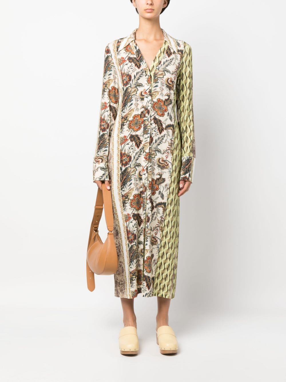 Erika Cavallini Midi-jurk met print - Beige