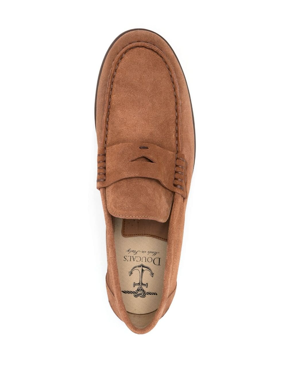 Shop Doucal's Suede Penny-slot Loafers In Brown