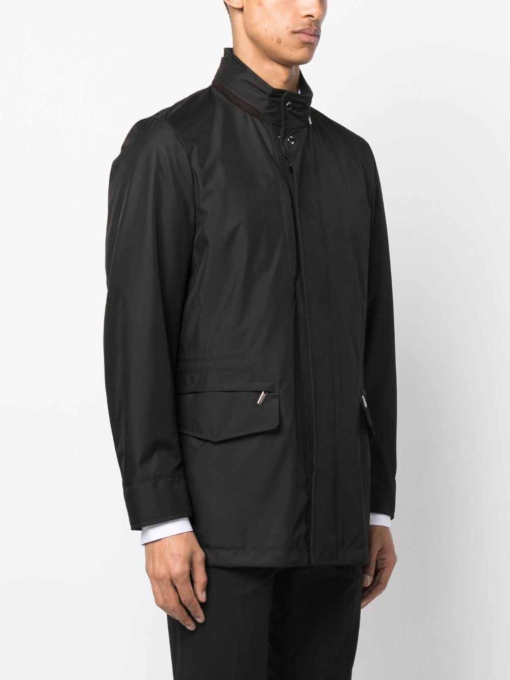 Shop Moorer Drawstring-waist Hooded Jacket In Black