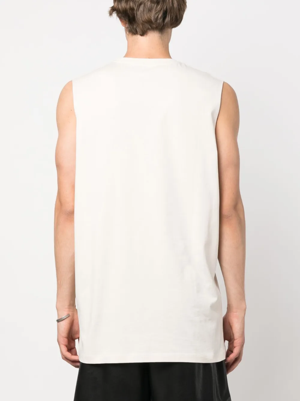 Raf Simons Slogan-print Cotton Vest In Nude
