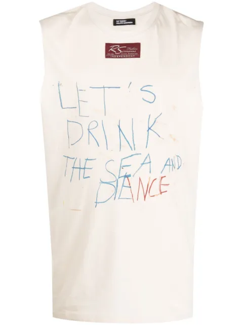Raf Simons slogan-print cotton vest