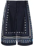ETRO geometric-print tailored shorts - Blue