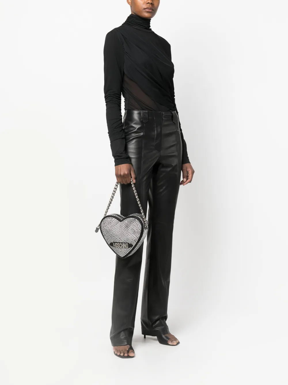 Moschino Top met kristallen - Zwart