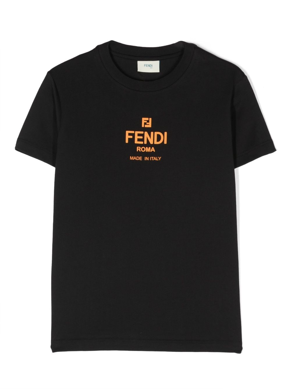 Shop Fendi Logo-print Cotton T-shirt In Black