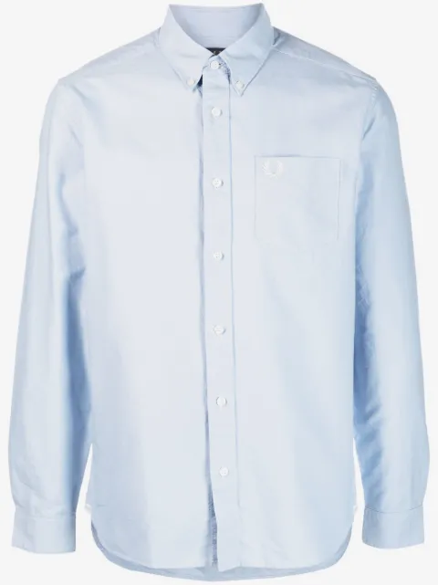Fred Perry logo-embroidery cotton shirt