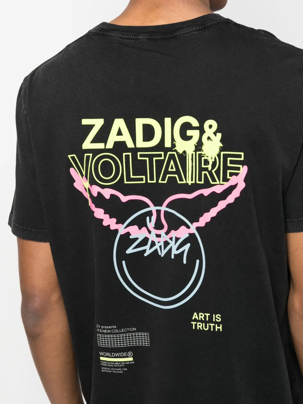 Zadig & Voltaire Ted Logo-print Cotton T-shirt In Black