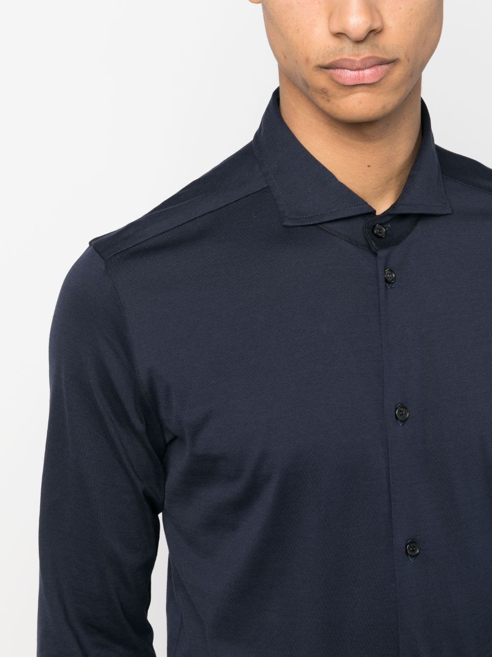 Shop Roberto Collina Long-sleeve Cotton Shirt In Blau