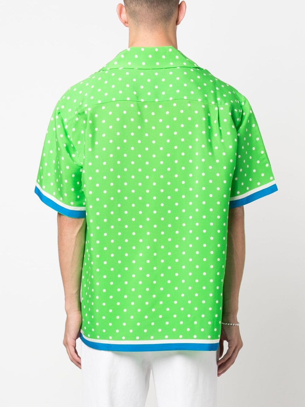 Shop P.a.r.o.s.h Polka-dot Print Silk Shirt In Green