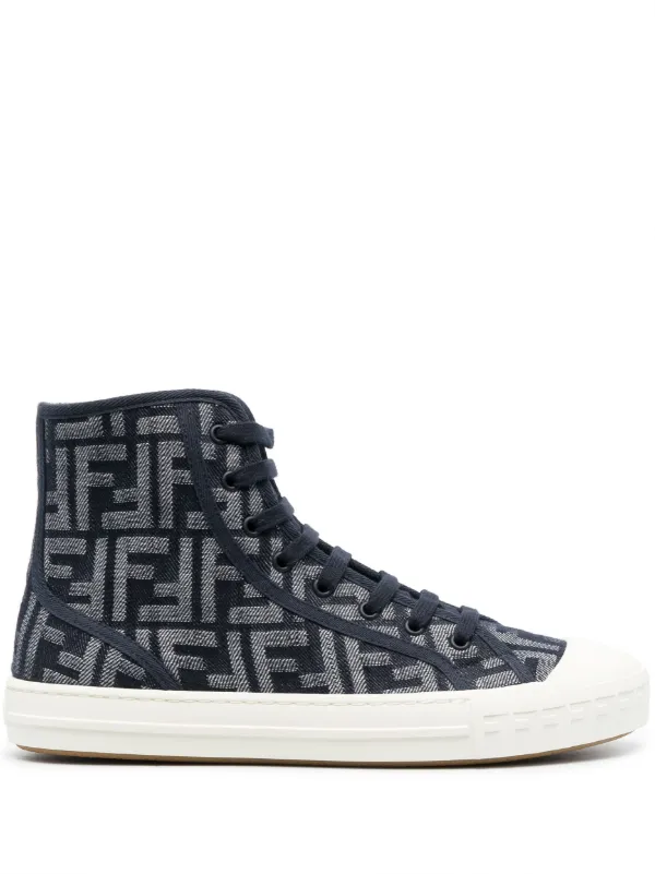 FENDI Domino Monogram Sneakers Blue FARFETCH AE