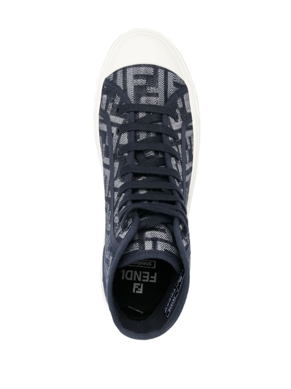 Shop Fendi Domino Monogram Sneakers In Blue