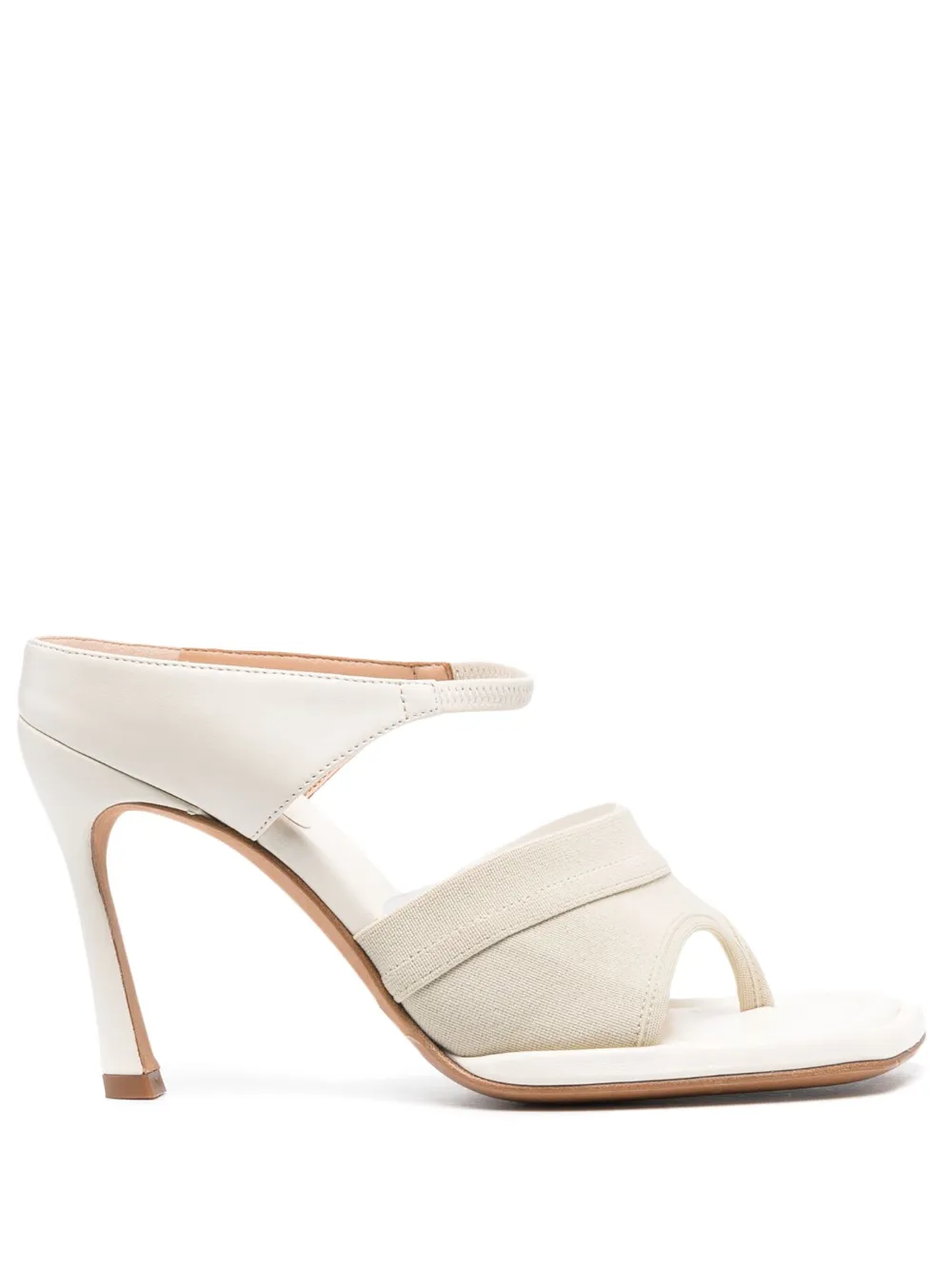 Sportmax 100mm thong-strap leather sandals White