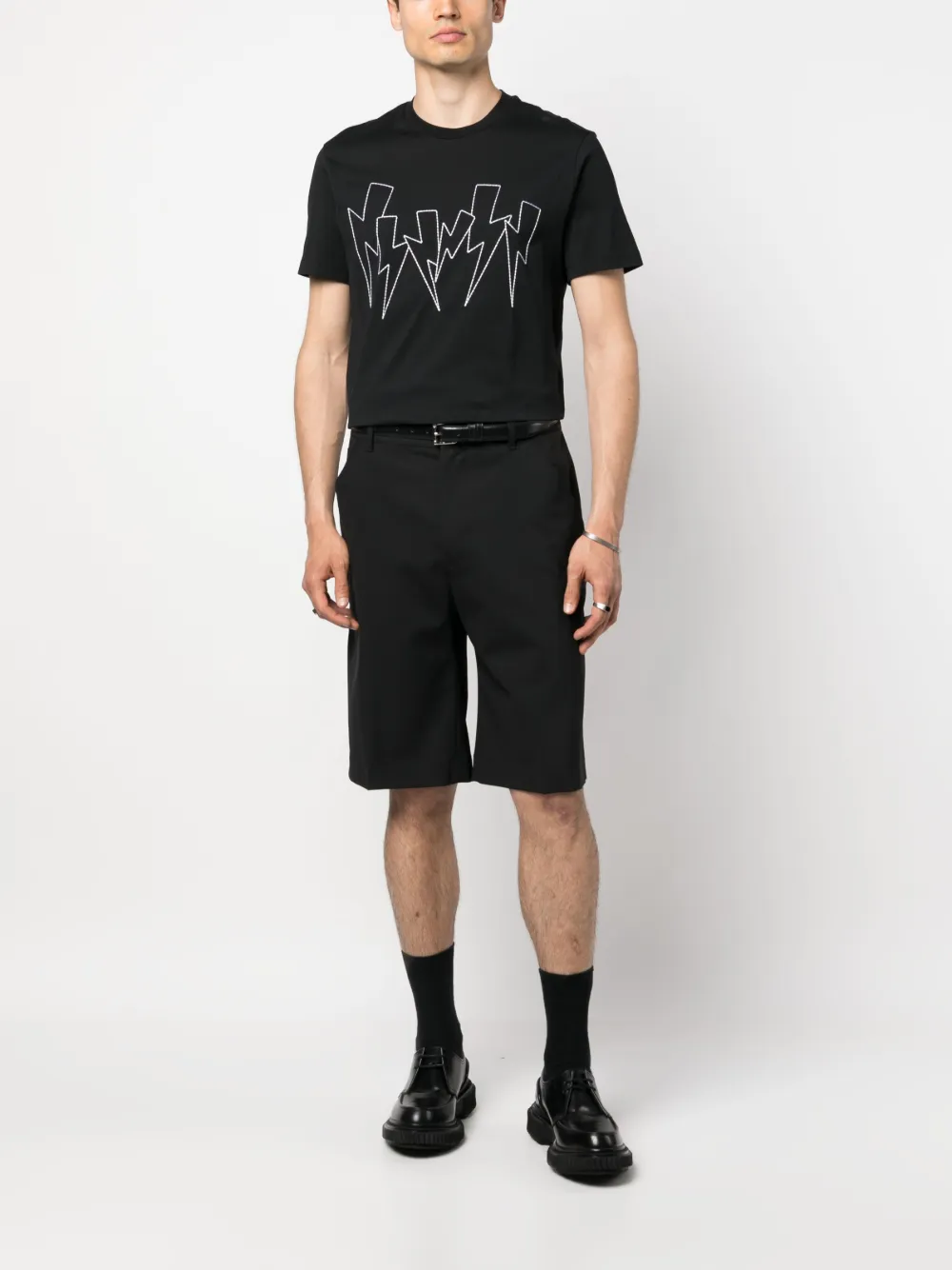 Neil Barrett T-shirt met ronde hals - Zwart