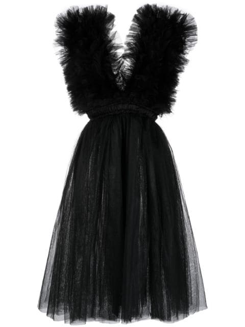 Alchemy - x Lia Aram V-neck tulle midi dress