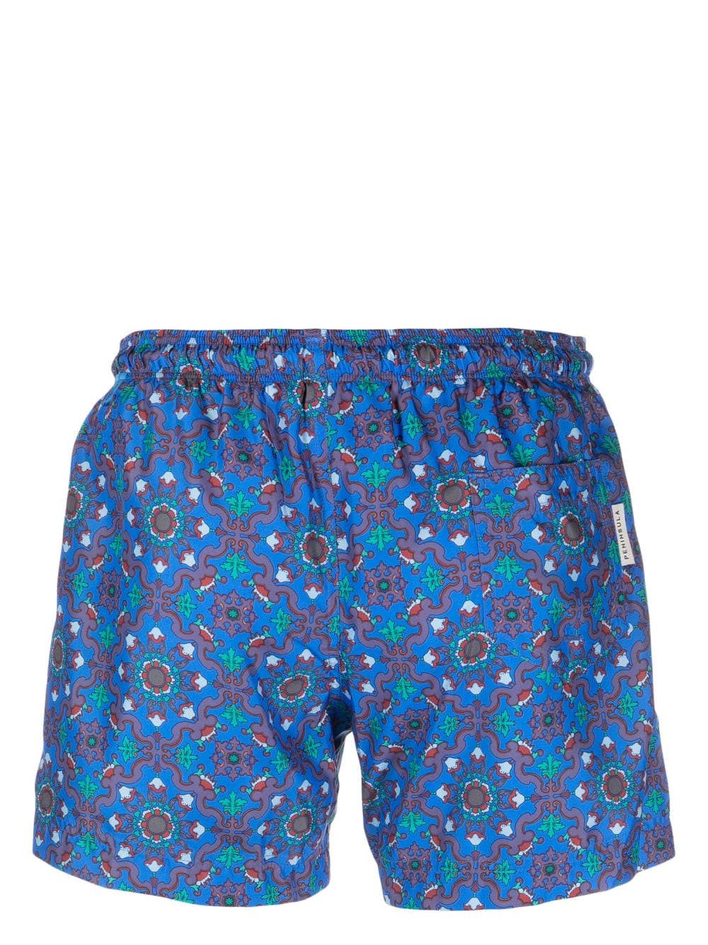 PENINSULA SWIMWEAR baroque-pattern print swim-shorts - Blauw