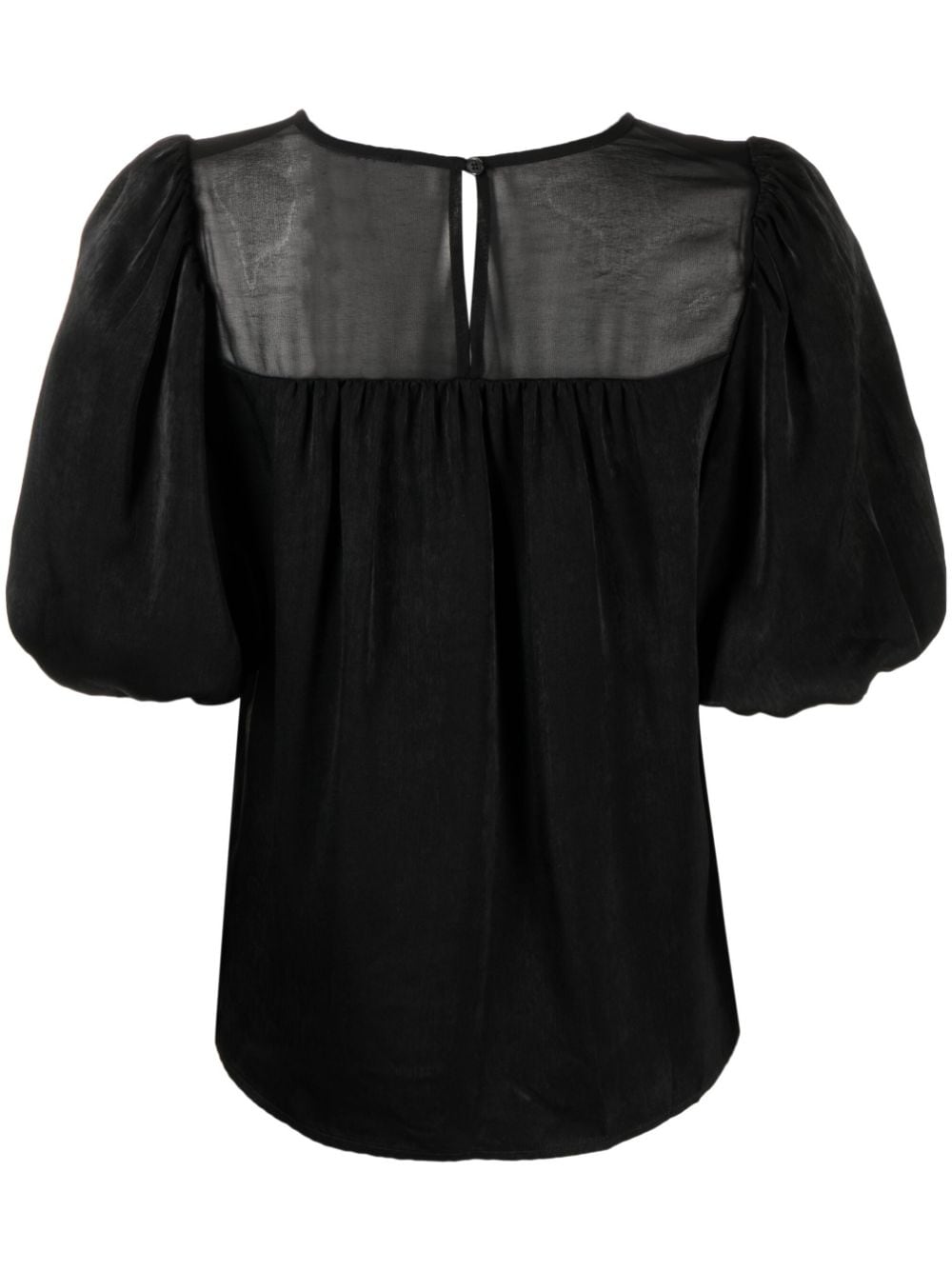 Shop Dkny Ruched-detail Short-sleeves Blouse In Schwarz