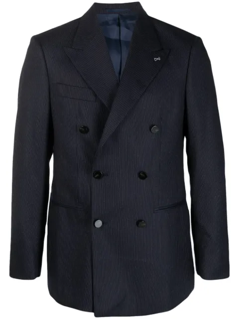 D4.0 striped double-breasted wool blazer