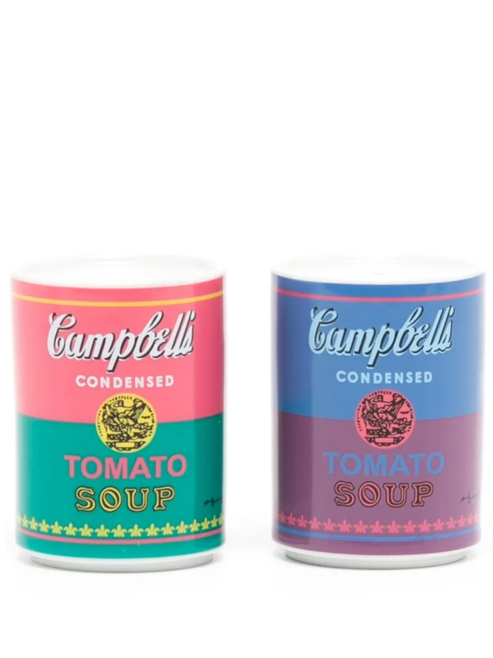 LIGNE BLANCHE ANDY WARHOL CAMPBELL SALT & PEPPER SHAKERS