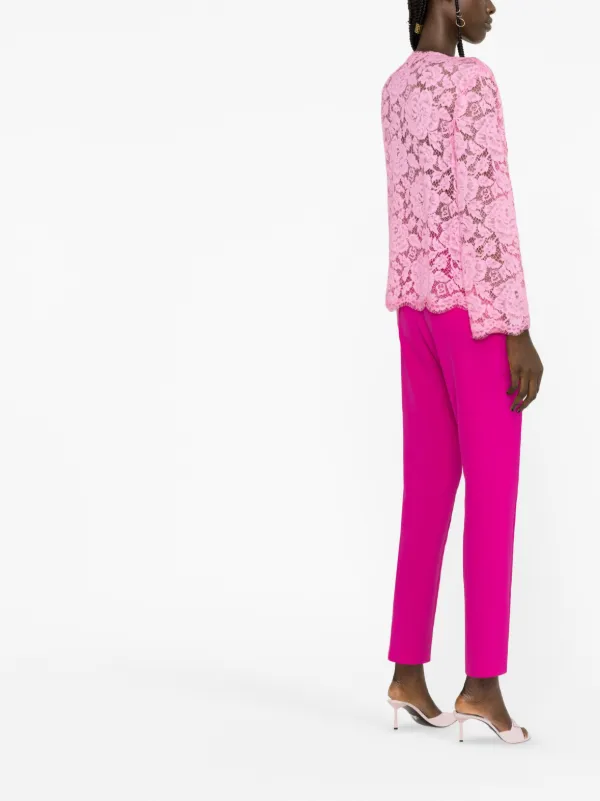 Dolce & Gabbana Scalloped Lace Jacket | Pink | FARFETCH