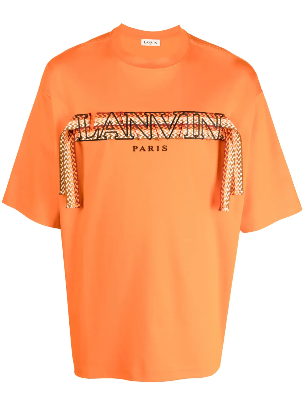 Lanvin embroidered cotton T-shirt | Orange | Image 1