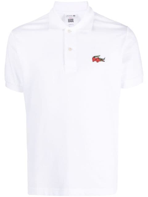 Lacoste - logo-patch cotton polo shirt