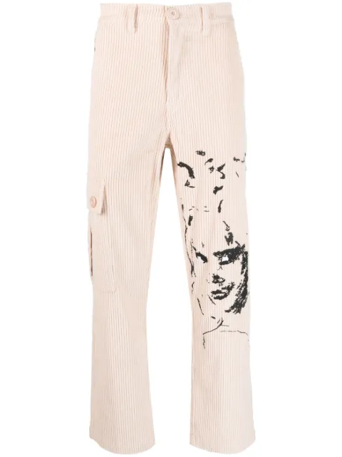 KidSuper embroidered-face straight-leg trousers