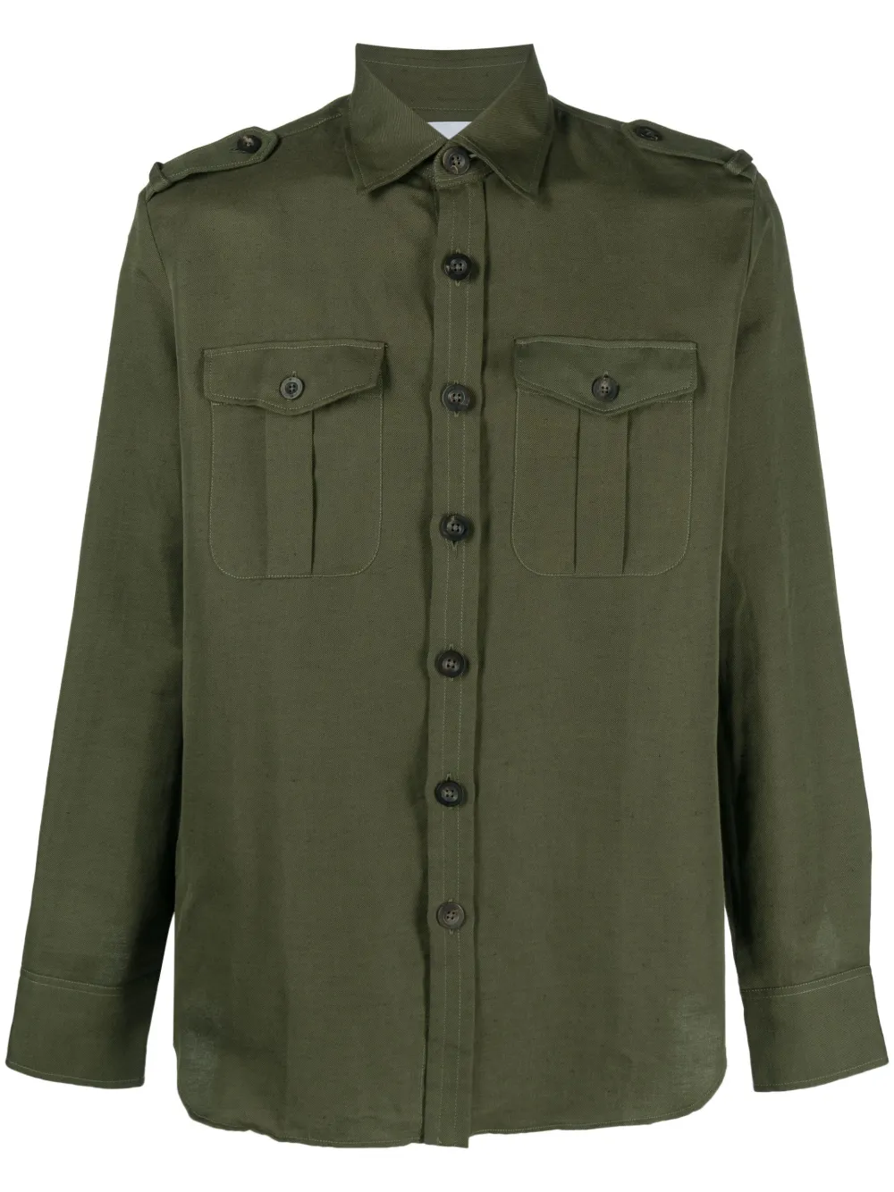 Pt Torino Long-sleeve Buttoned Shirt In Grün