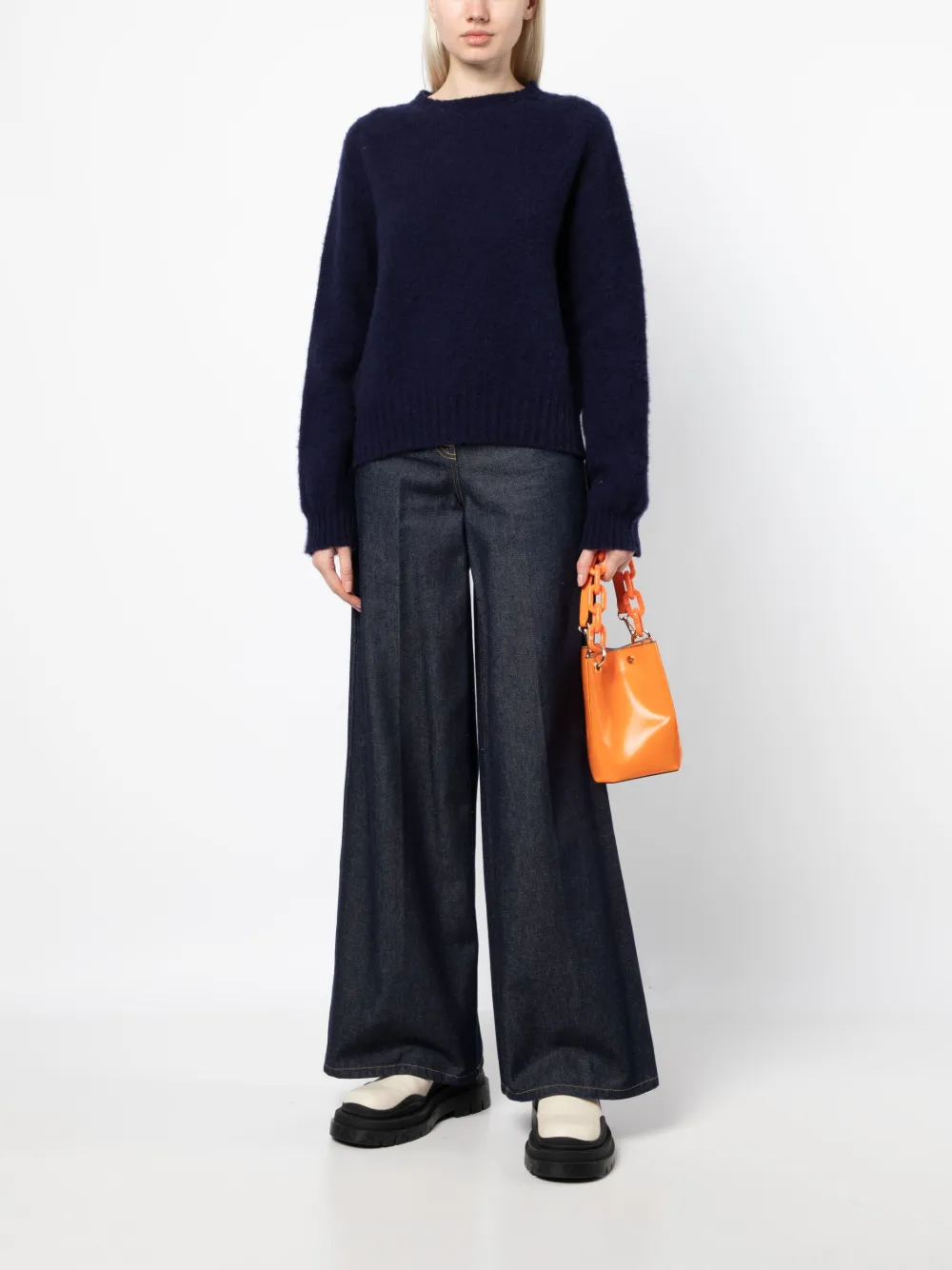 YMC Earth Jets fine-knit jumper - Blauw