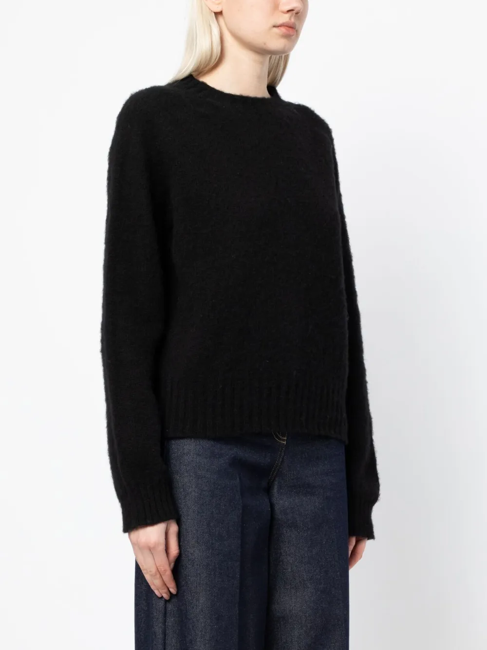 Ymc You Must Create Earth Jets Ribbed-knit Sweatshirt In Black