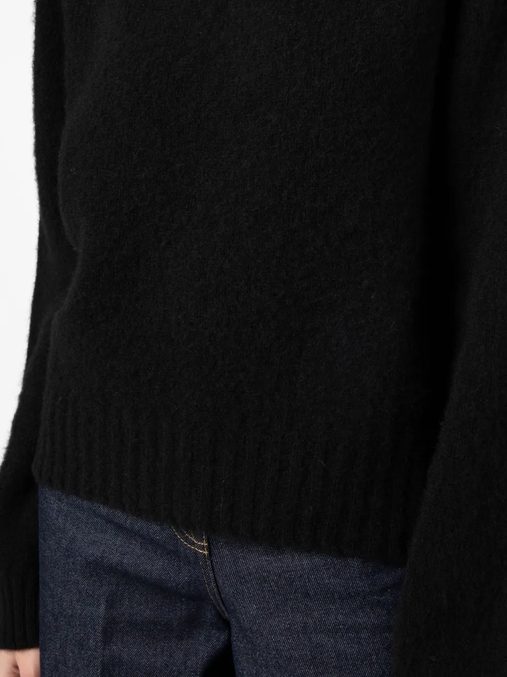 Ymc You Must Create Earth Jets Ribbed-knit Sweatshirt In Black