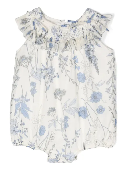 Miss Blumarine ruffle-trim floral-print romper