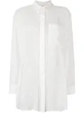 DKNY semi-sheer long-sleeve shirt - White