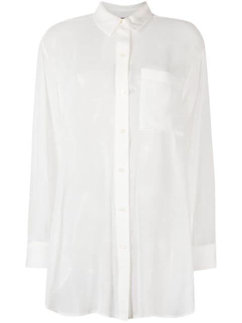 semi-sheer long-sleeve shirt