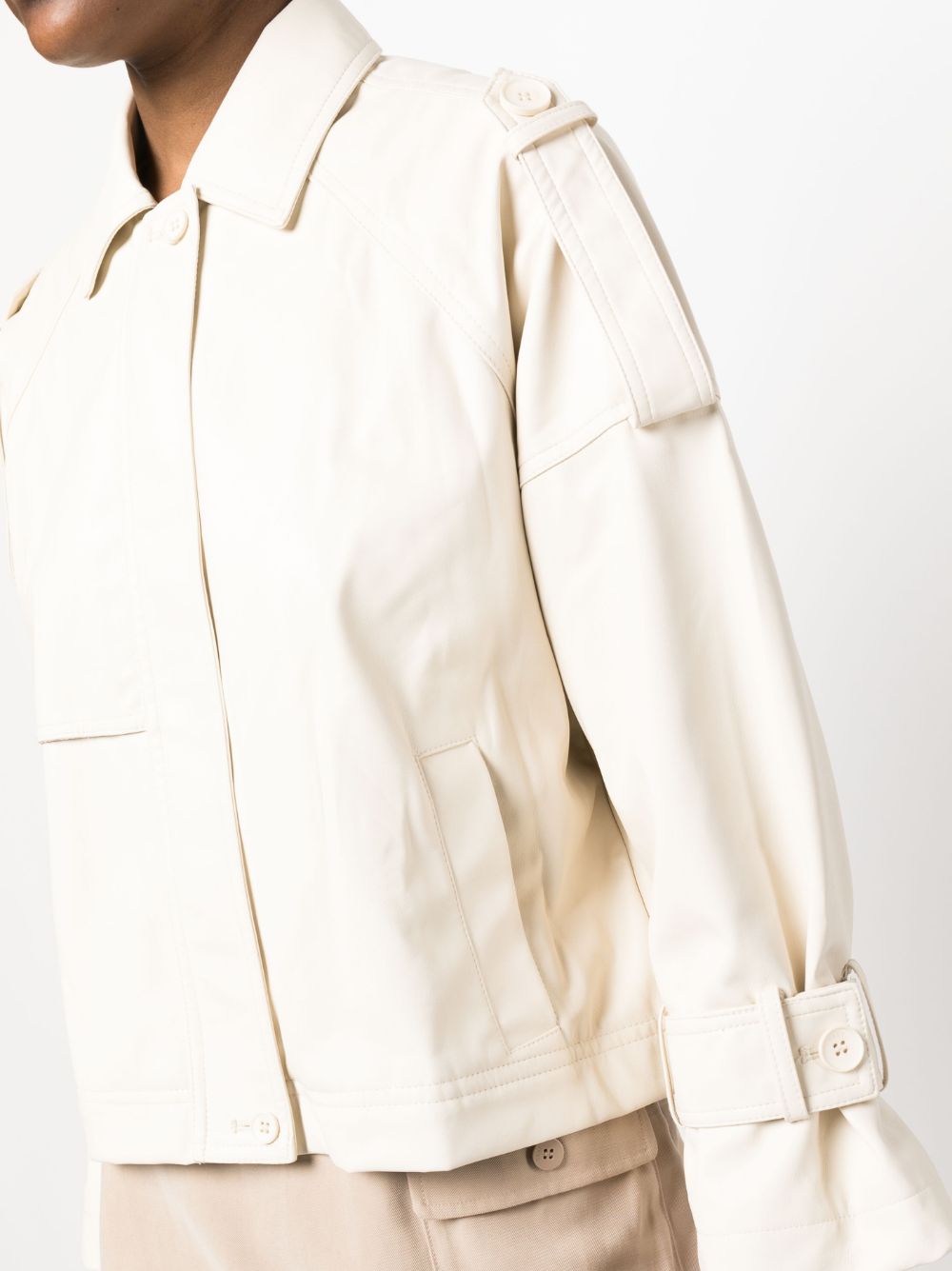 Shop Dkny Long-sleeved Shirt Jacket In Nude