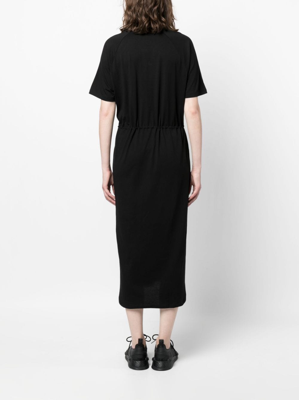 Shop Dkny Floral-print Sleeveless Dress In Black