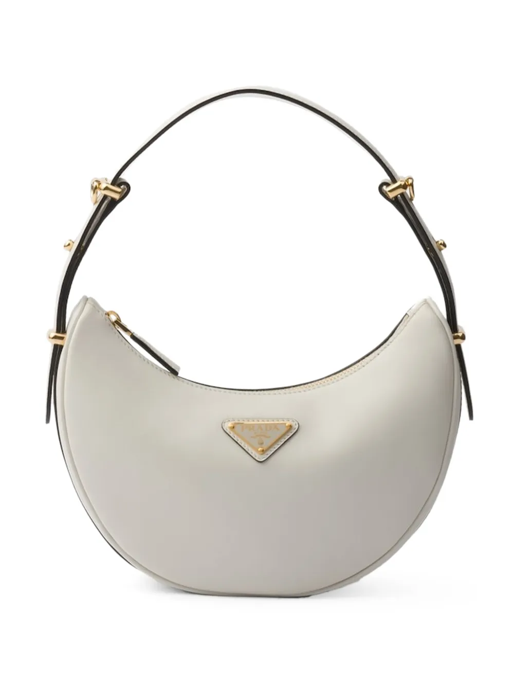 Prada Small Arqué Leather Shoulder Bag | White | FARFETCH RO
