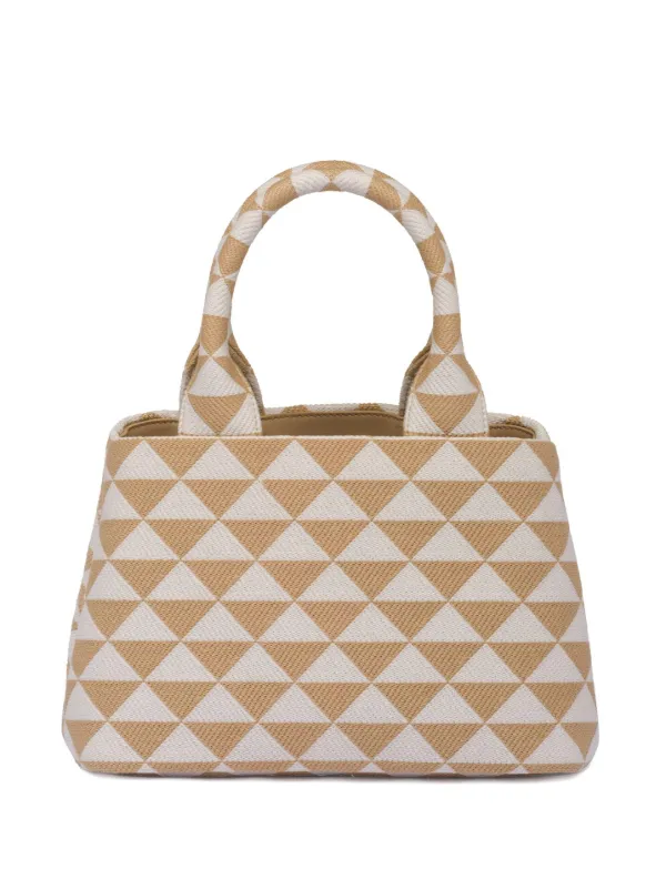 Prada Symbole Embroidered Tote Bag Farfetch