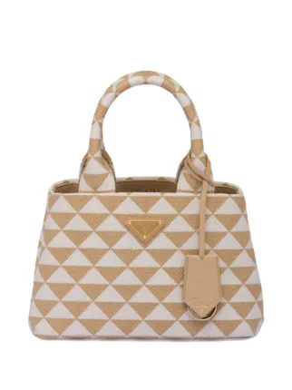 Prada Symbole Embroidered Tote Bag Neutrals FARFETCH AZ