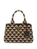 Prada Symbole embroidered tote bag - Neutrals