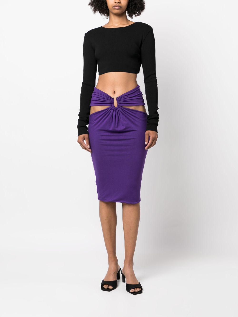 Shop Concepto Cut-out Fitted Skirt In Purple